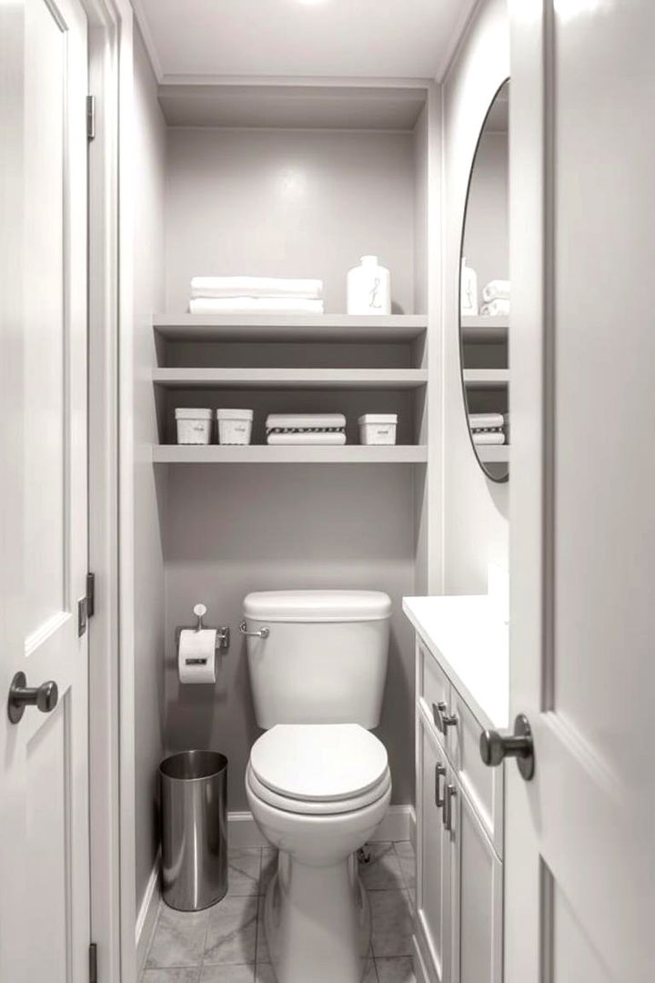 Space Saving Storage - 22 Half Bathroom Ideas
