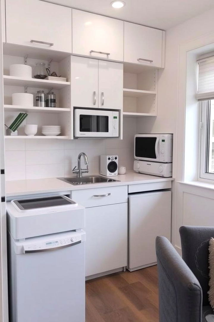 Space Saving White Kitchen Innovations - 22 Kitchen With White Appliances Ideas
