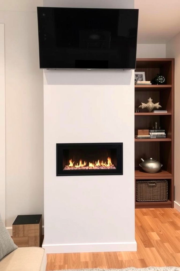 Space Saving and Compact Solutions - 22 Linear Fireplace Ideas With Tv Above