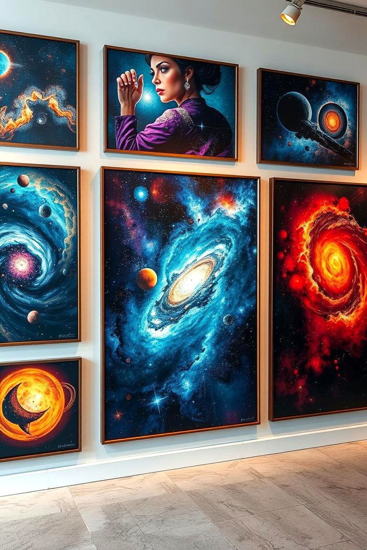 Space inspired Artwork - 22 galaxy space-themed bedroom ideas