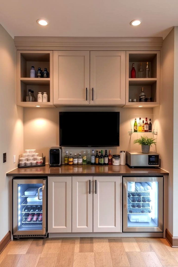 Space saving Bar and Refreshment Area - 22 Small Media Room Ideas