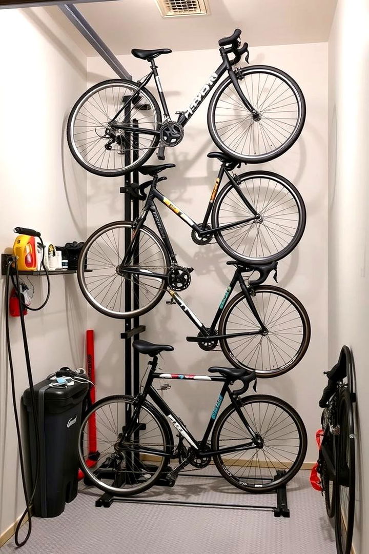 Space saving Bike Tower - 22 Garage Bike Storage Ideas