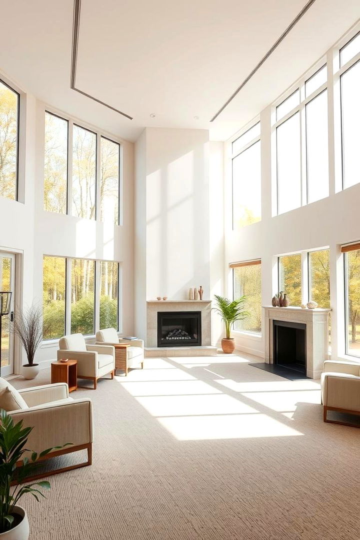 Spacious Light Filled Office with Fireplace - 22 Home Office With Fireplace Ideas
