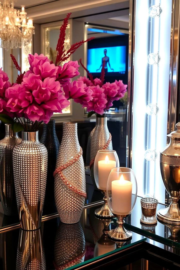Sparkling Metallic Accessories - 22 Glam Living Room Ideas