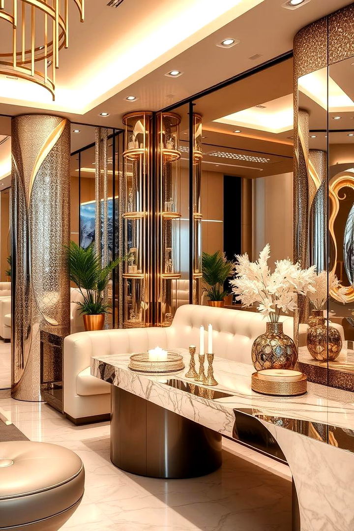 Sparkling Metallic Details - 22 Glam Bedroom Ideas