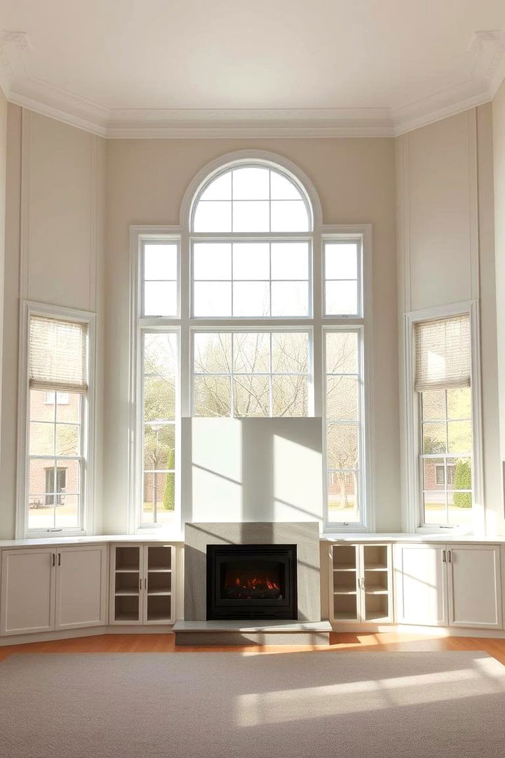 Spatial Balance and Harmony - 22 Fireplace Between Windows Ideas