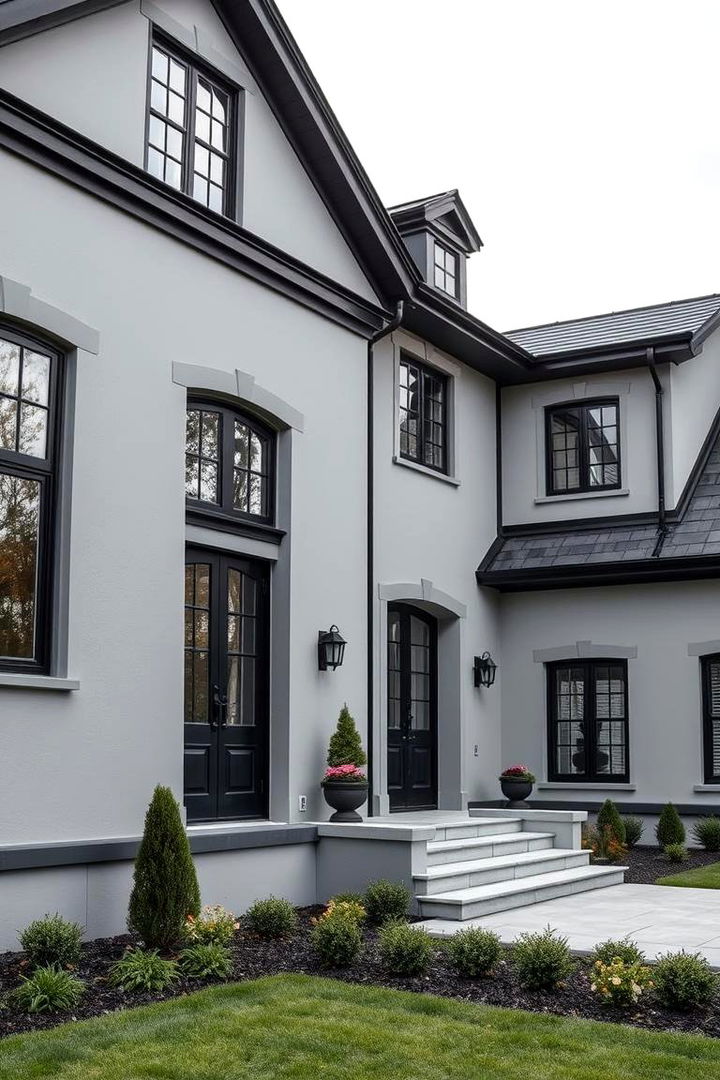 Spatial Harmony and Proportions - 22 Grey House With Black Trim