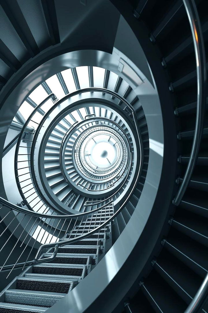 Spiraling Metal Staircase Marvel - 22 Basement Stair Ideas