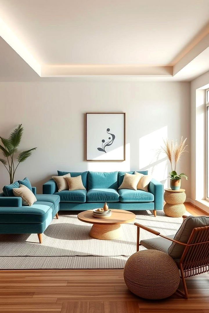 Spiritual Zen Space - 22 Teal Couch Living Room Ideas