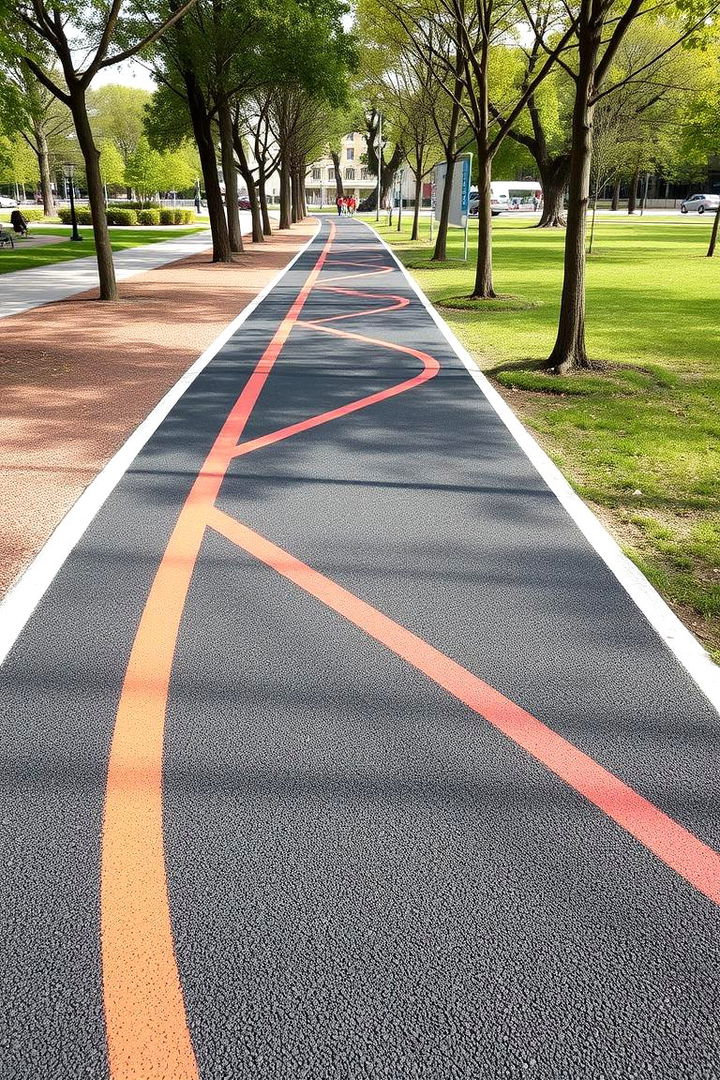 Sport Inspired Asphalt Pathway - 22 Asphalt Walkway Ideas