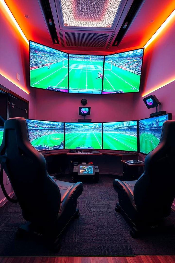 Sport Simulator Corner - 22 Basement Playroom Ideas