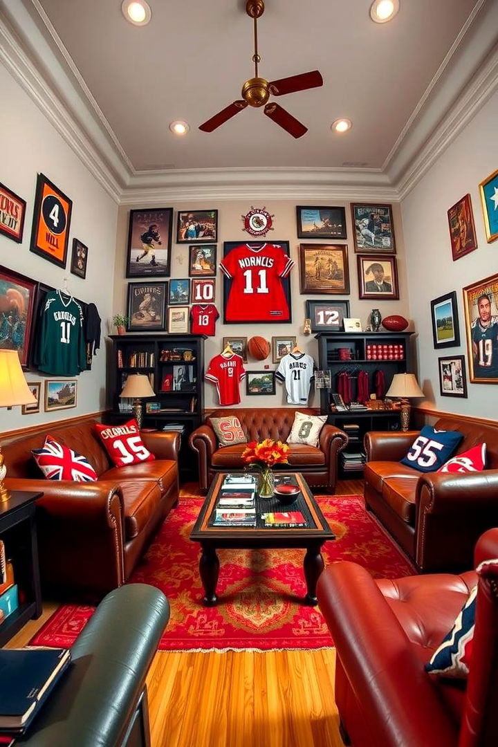 Sports Enthusiast Retreat - 22 Mens Living Room Ideas