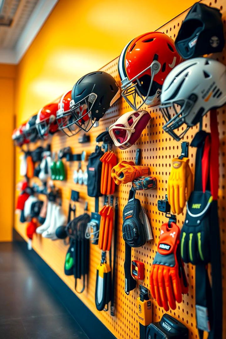 Sports Equipment Pegboard - 22 Pegboard Ideas