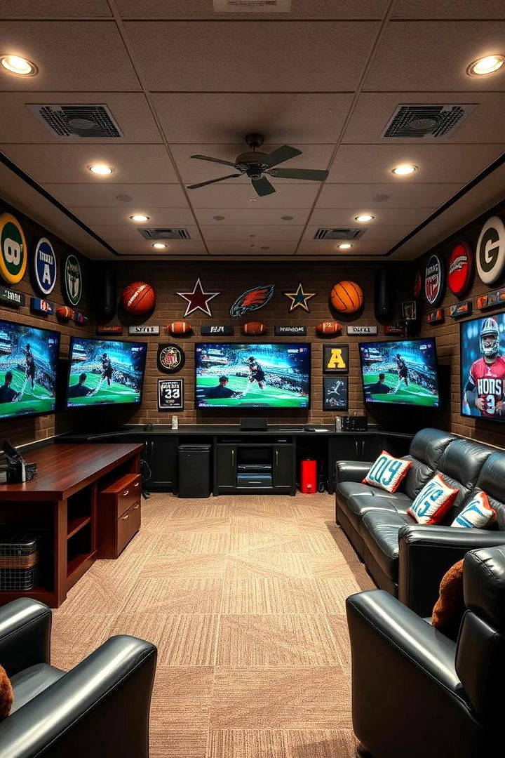 Sports Extravaganza - 22 Man Cave Living Room Ideas
