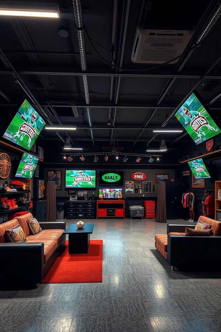 Sports Fanatic Haven - 22 Garage Game Room Ideas