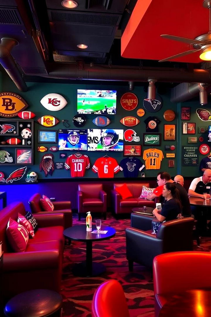 Sports Memorabilia Lounge - 22 Black Man Cave Ideas