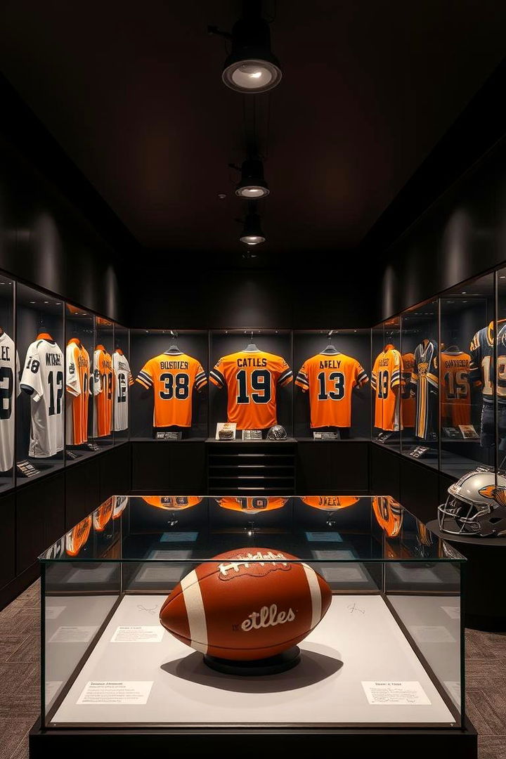 Sports Memorabilia Showcase Gallery - 22 Luxury Man Cave Ideas