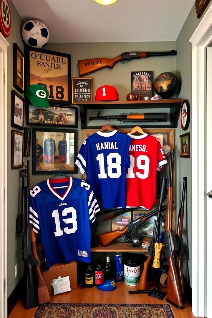Sports Memorabilia and Fan Corner - 22 Man Cave Gun Room Ideas
