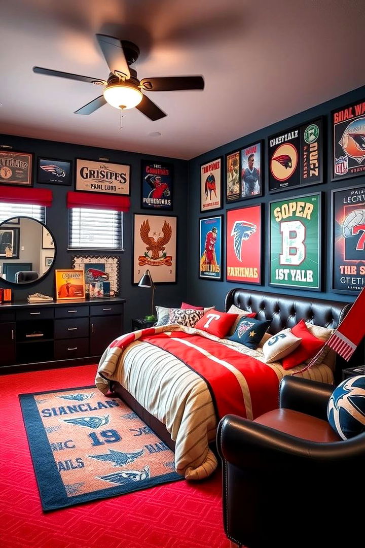 Sports Themed Ambiance - 22 Bachelor Room Ideas