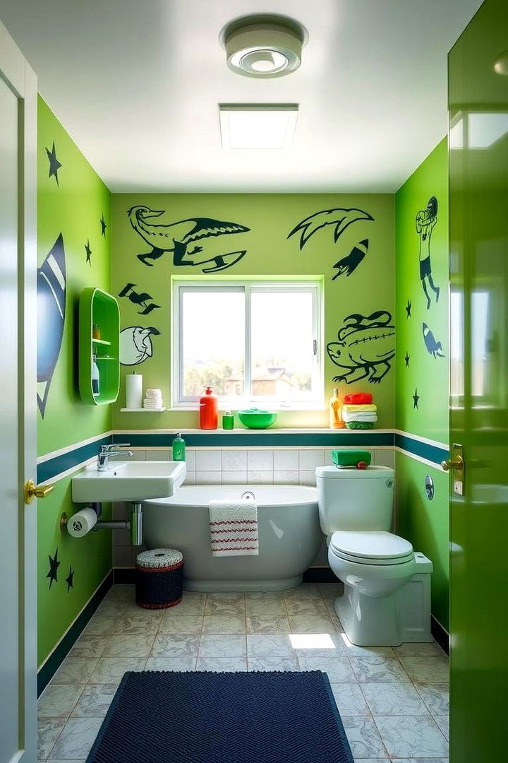 Sports Themed Bathroom for Active Kids - 22 Kids Bathroom Ideas