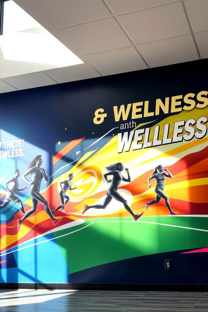 Sports and Wellness Mural - 22 School Mural Ideas