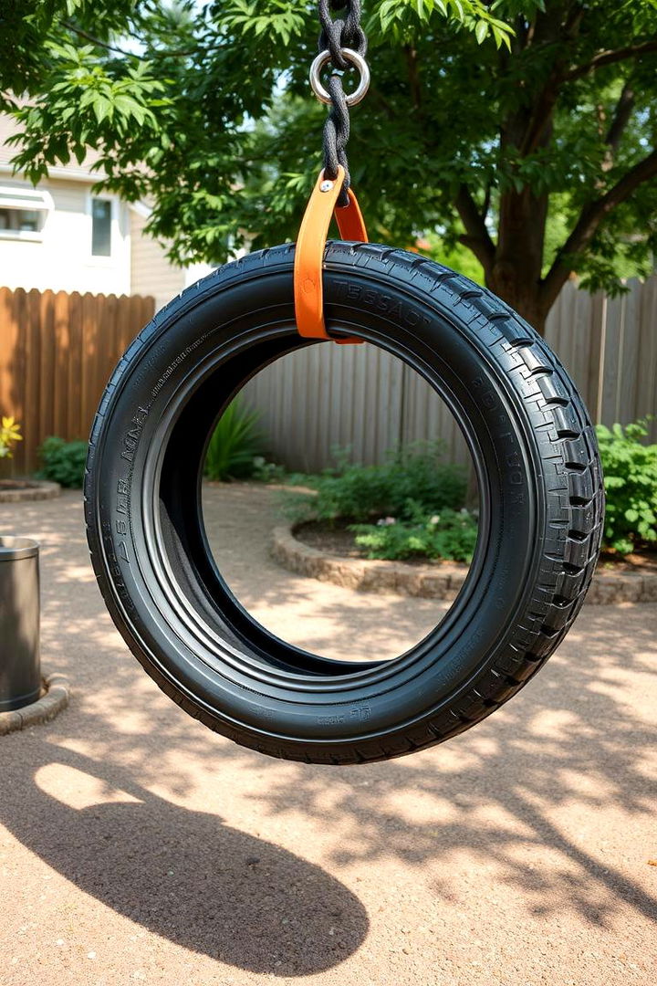 Sporty Active Tire Swing - 22 Tire Swing Ideas