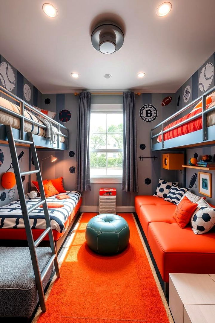 Sporty and Dynamic Bunk Room Setups - 22 bunk room ideas