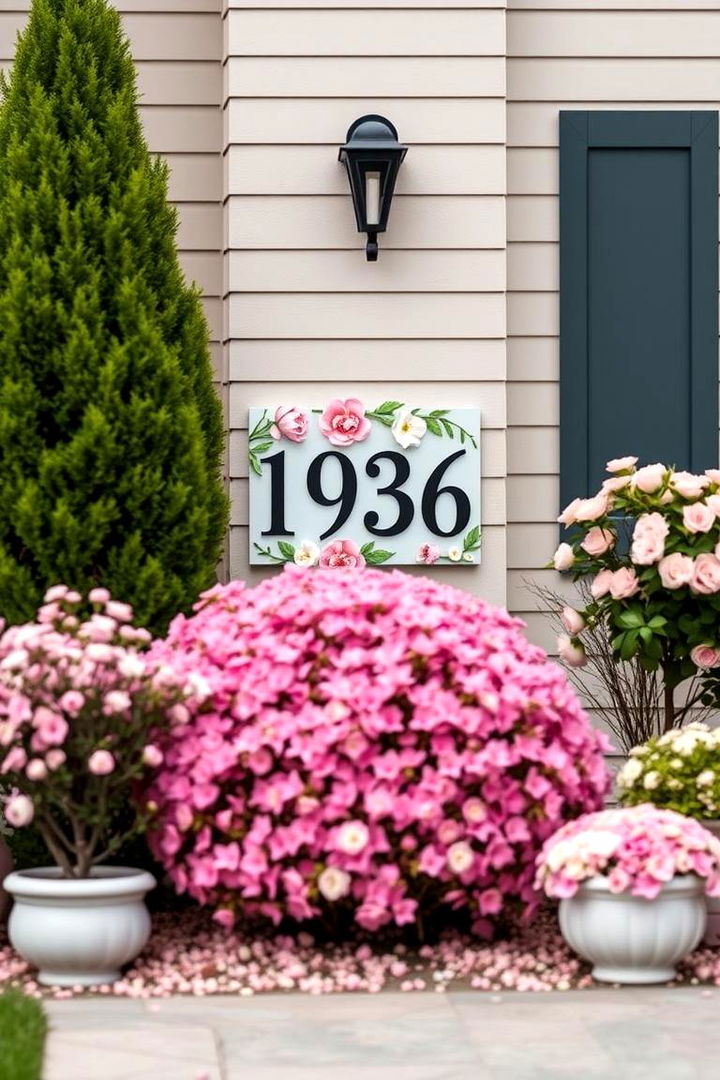 Spring Themed House Numbers - 22 Spring Front Door Decor Ideas