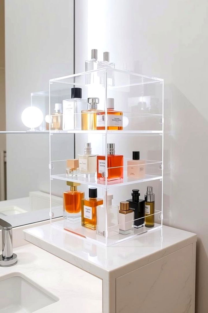 Stackable Acrylic Shelving Units - 22 vanity organization ideas