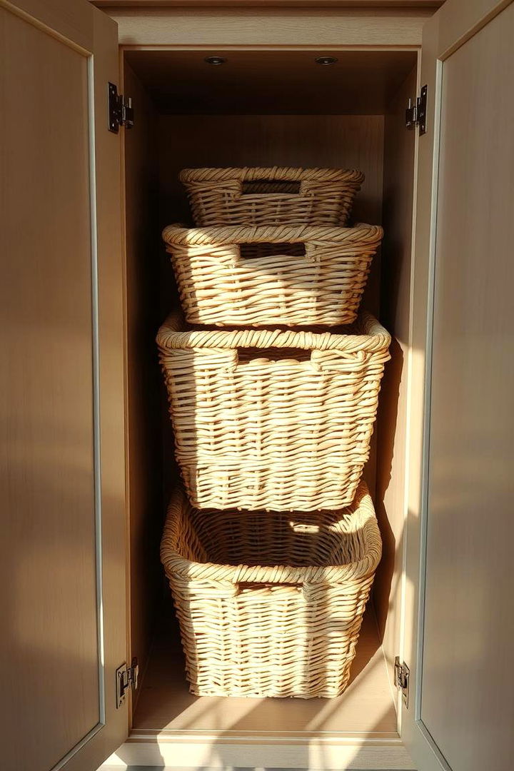 Stackable Baskets - 22 cabinet storage ideas