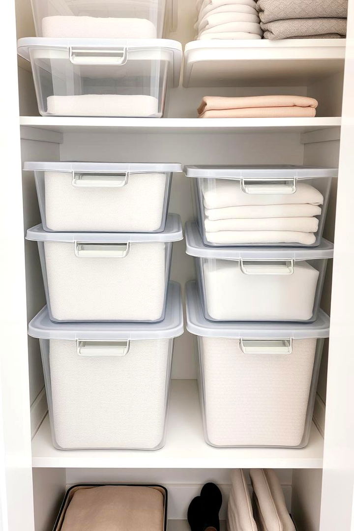 Stackable Bins - 22 Small Closet Storage Ideas