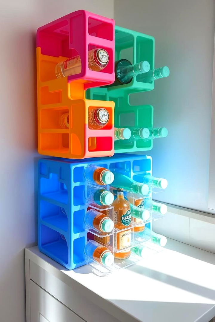 Stackable Bottle Organizers - 22 Water Bottle Storage Ideas