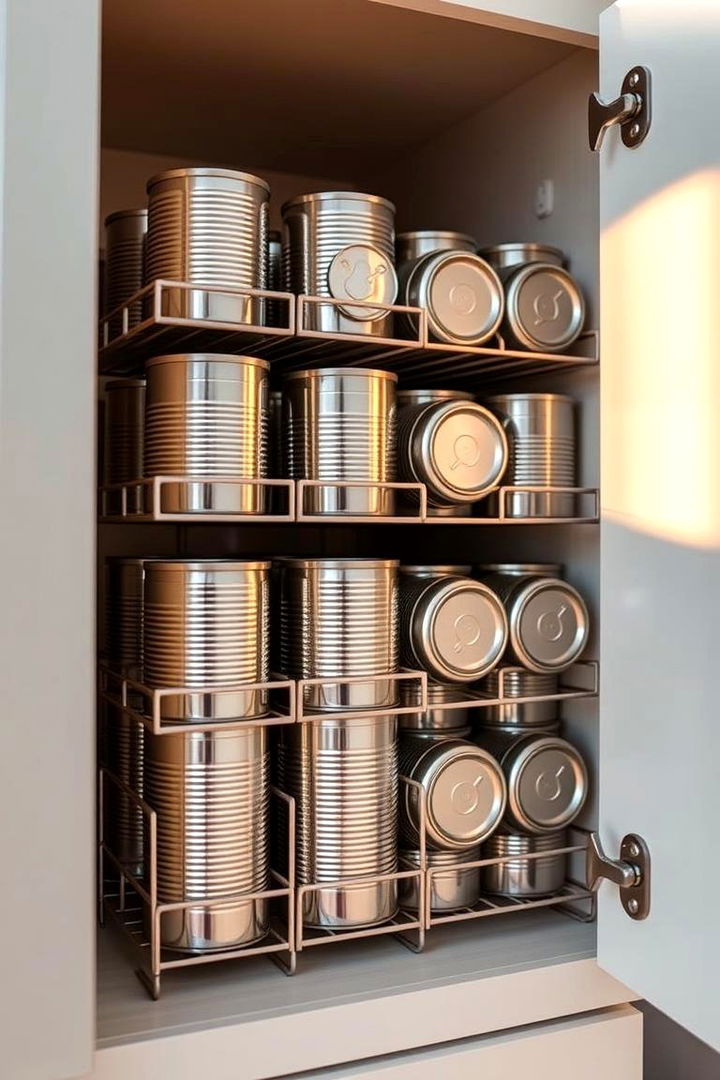 Stackable Can Organizers to Conserve Space - 22 Small Kitchen Storage Ideas