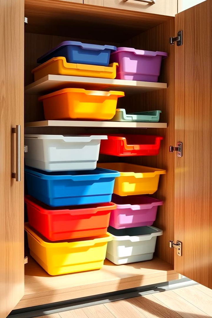 Stackable Storage Bins - 22 Bathroom Cabinet Organization Ideas