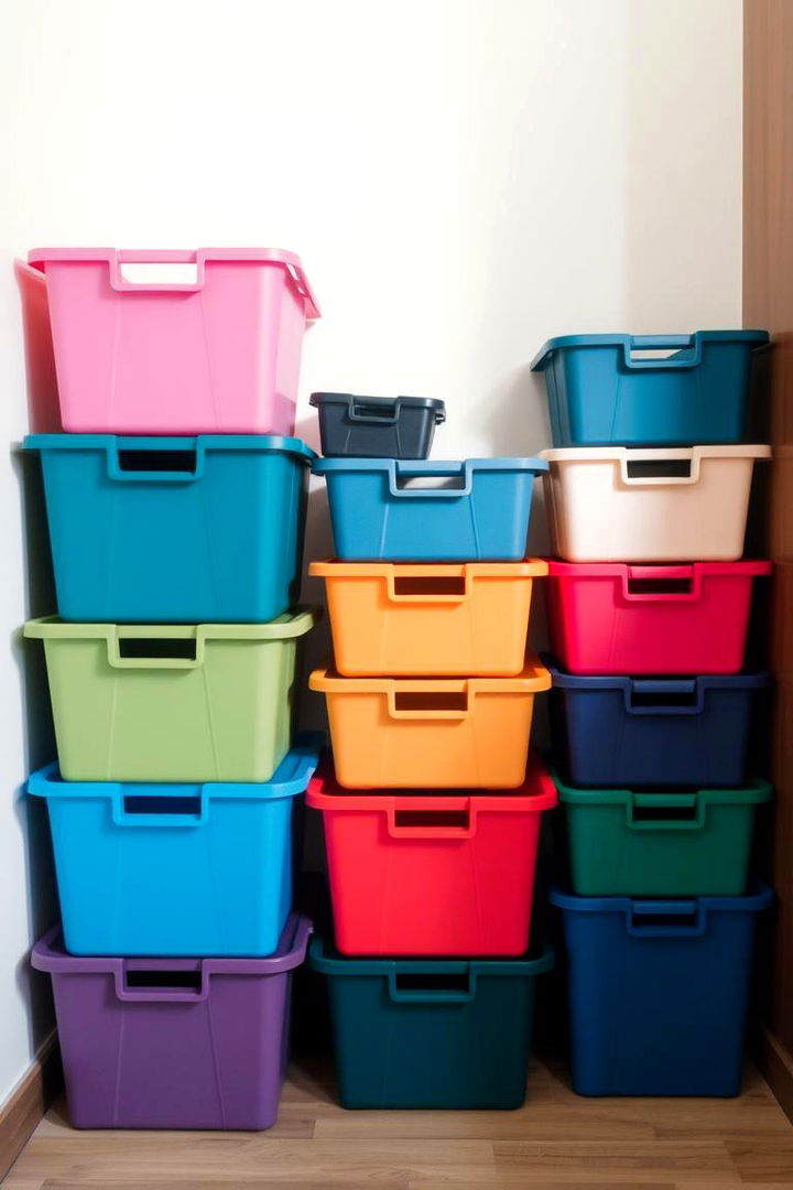 Stackable Storage Bins - 22 Small Apartment Storage Ideas
