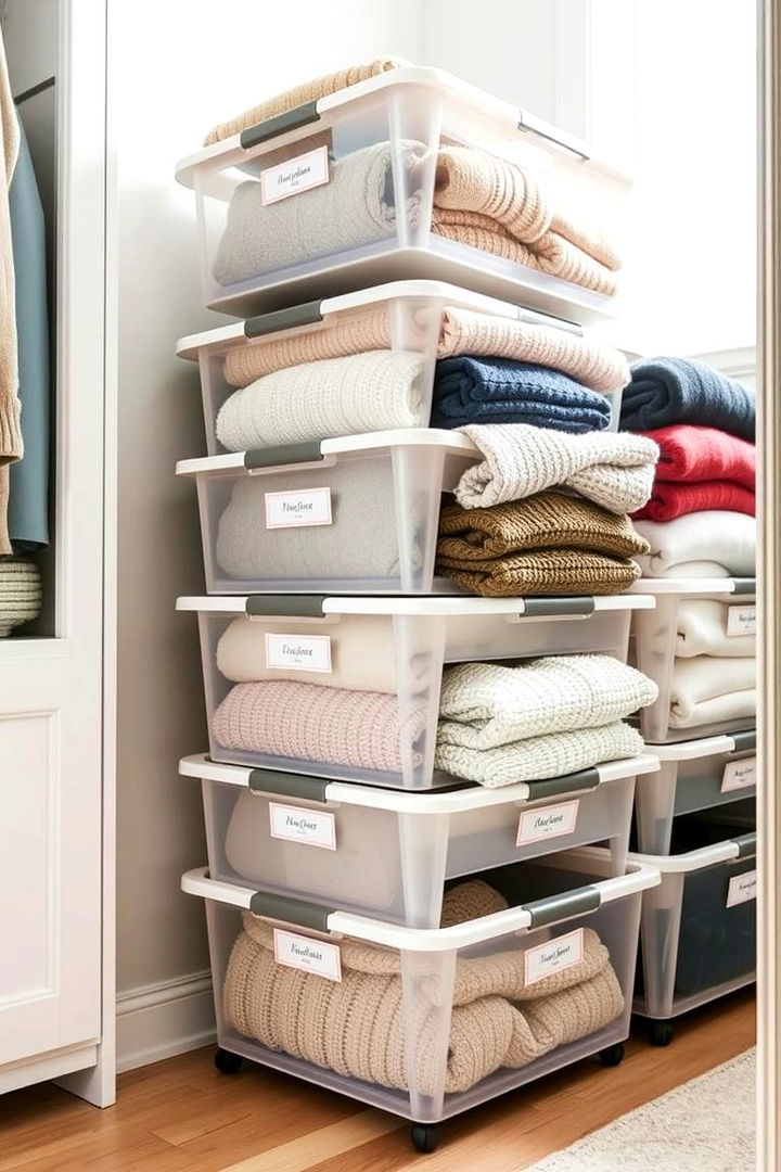 Stackable Storage Bins - 22 sweater storage ideas