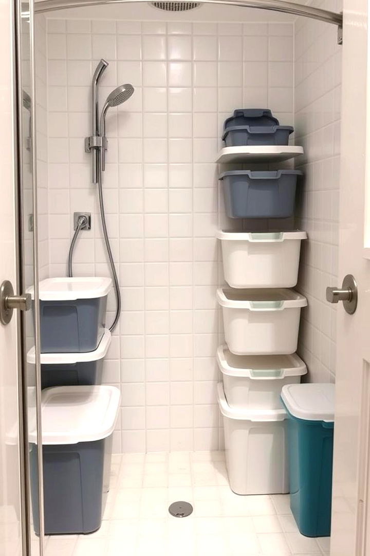 Stackable Storage Bins for Compact Areas - 22 Shower Storage Ideas