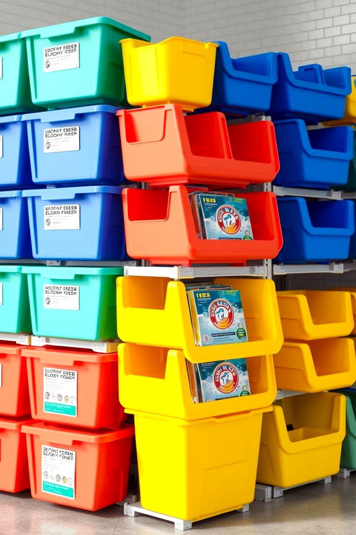 Stackable Storage Bins for Neatness - 22 Laundry Detergent Storage Ideas