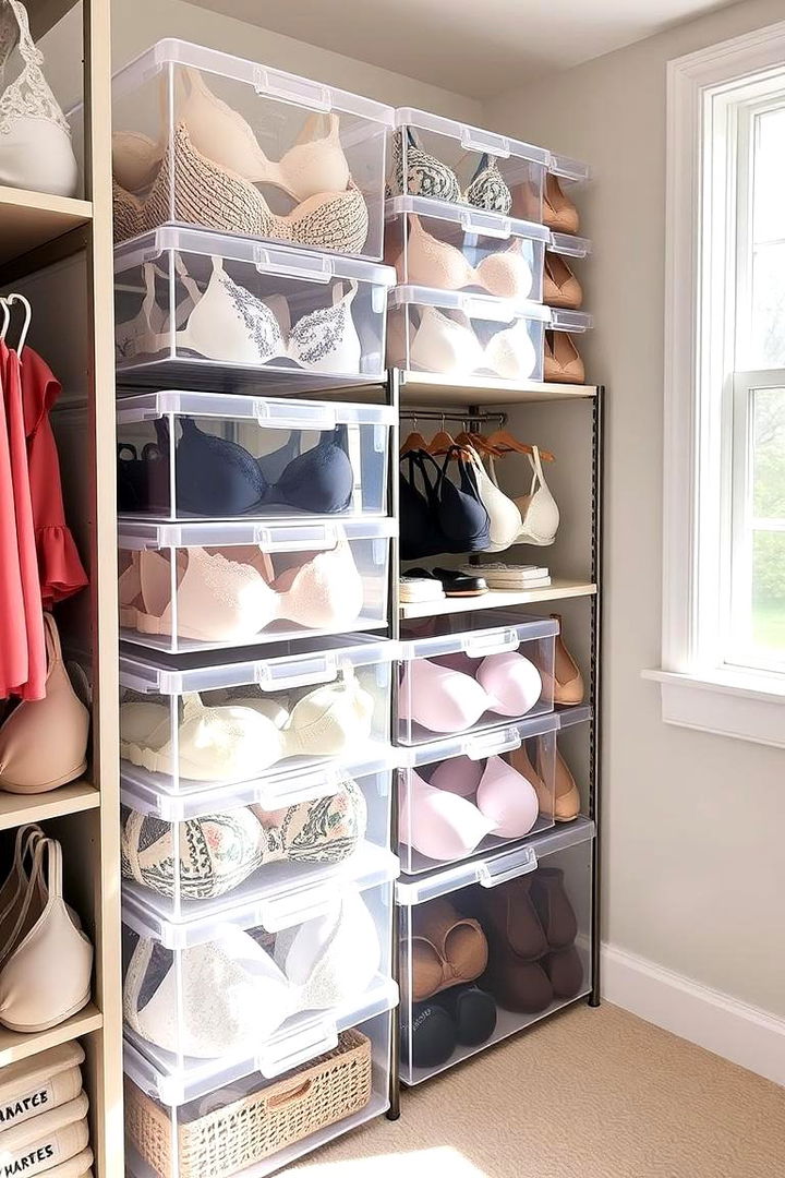 Stackable Storage Boxes for Versatility - 22 Bra Storage Ideas