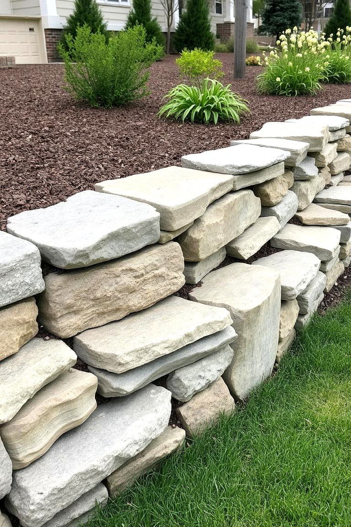 Stacked Fieldstone Edge - 22 Stone Garden Edging Ideas
