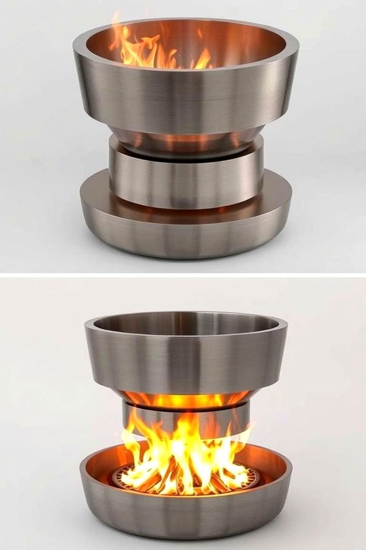 Stacked Layers of Functionality - 22 Metal Fire Pit Ideas