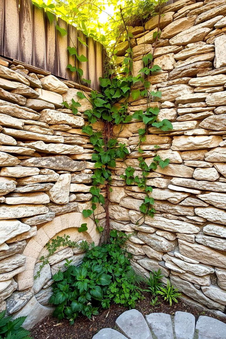 Stacked Stone Walls for Privacy - 22 Stone Garden Ideas