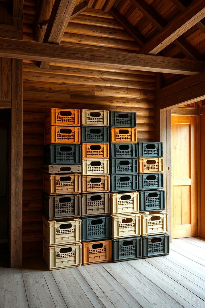 Stacked Storage Crates - 22 Blanket Storage Ideas