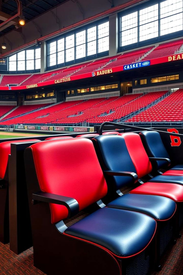 Stadium Seat Inspired Seating - 22 Baseball Room Decor Ideas