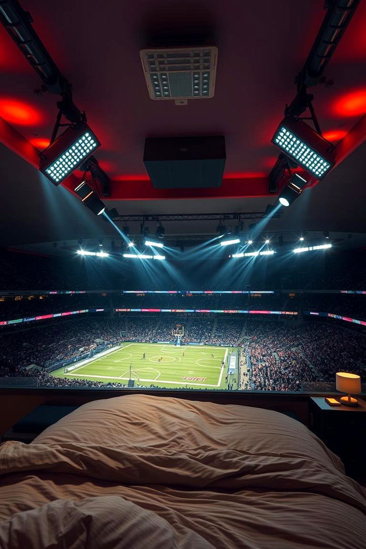 Stadium Style Lighting - 22 Soccer Themed Bedroom Ideas