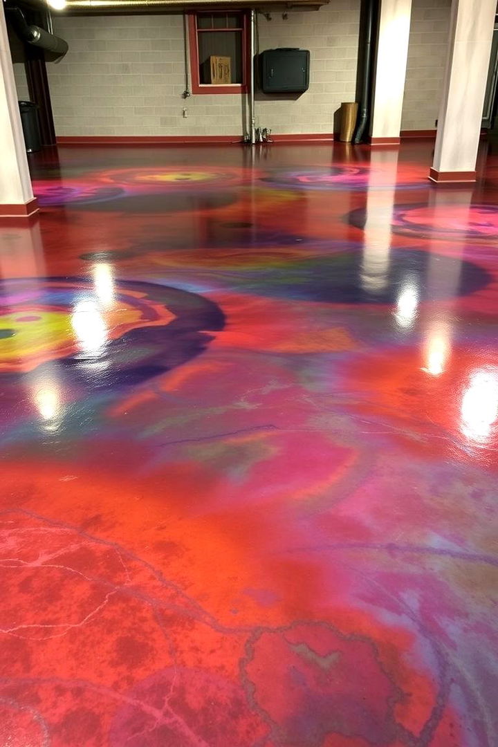 Stained Concrete Floors - 22 Concrete Basement Floor Ideas