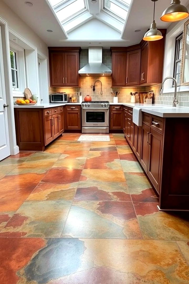 Stained Concrete Sophistication - 22 Concrete Floor Kitchen Ideas