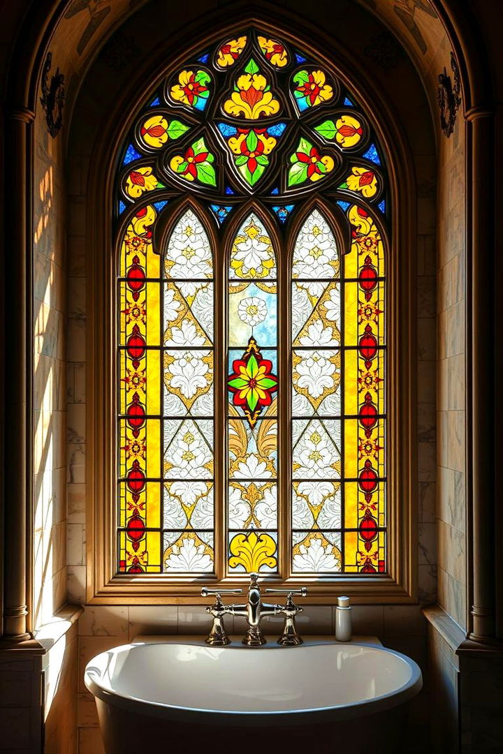 Stained Glass Accents - 22 Gothic Bathroom Ideas