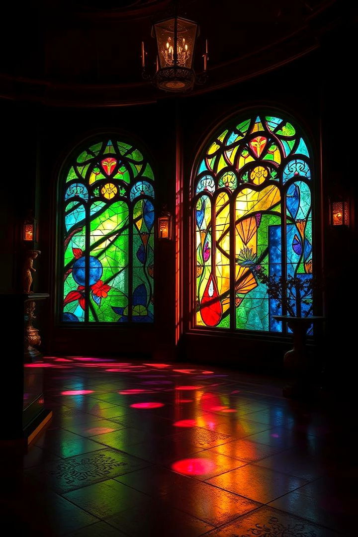 Stained Glass Accents - 22 Gothic Living Room Ideas