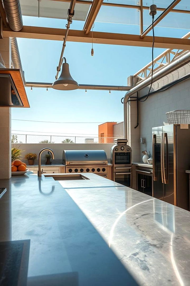 Stainless Steel Countertops - 22 Types of Outdoor Kitchen Countertops